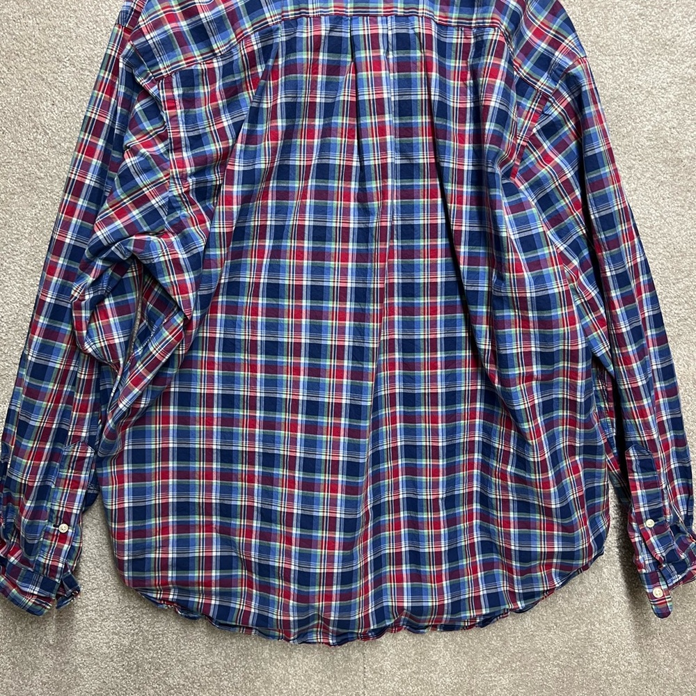 Ralph Lauren Men's Plaid Shirt - Red and Blue - Picture 3 of 3